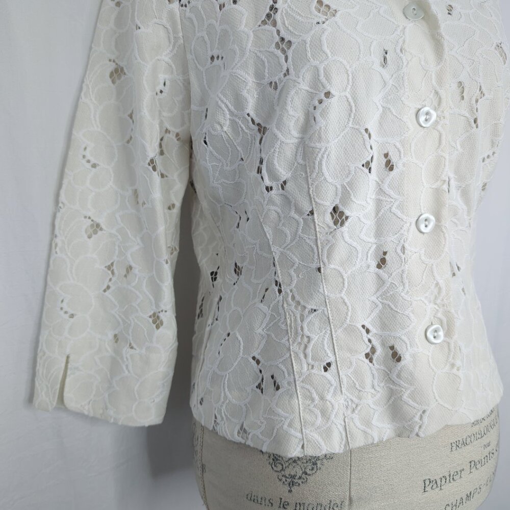 CAbi Cream Floral Lace Blazer - Picture 4 of 10